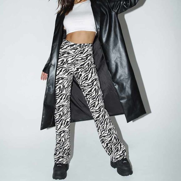 Motel Rocks Pants - Motel Rocks Zoven Trouser in 90s Zebra Black And White